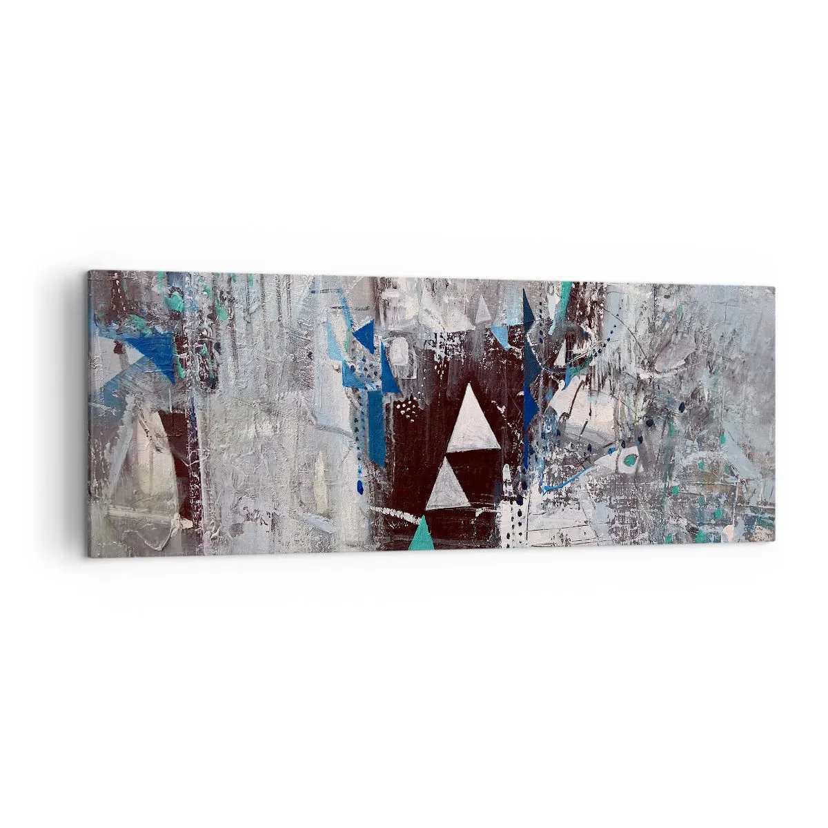 Schilderen op canvas - Overschrijvende volgorde van driehoeken - 140x50 cm