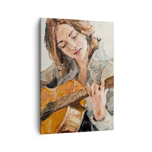 Schilderen op canvas - Concerto voor gitaar en een meisjeshart - 50x70 cm