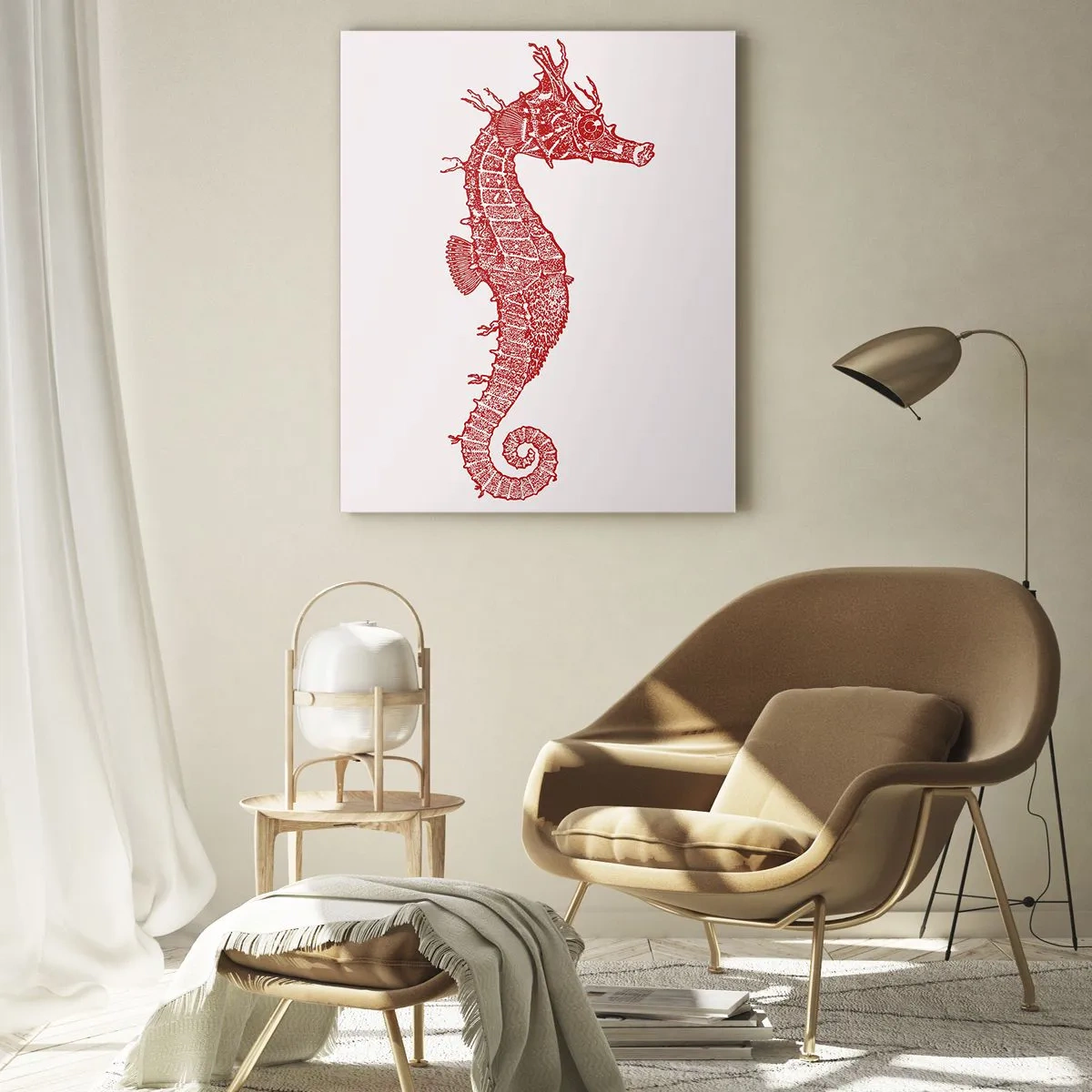 Schilderen op glas - Een ingewikkeld wezen - 80x120 cm