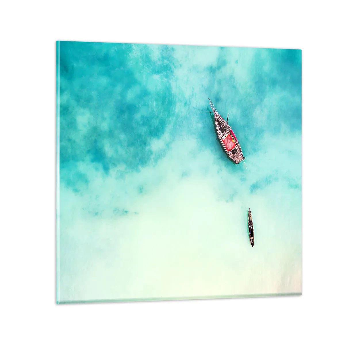 Schilderen op glas - Want op de stranden van Zanzibar, wanneer het teveel aan water ... - 50x50 cm