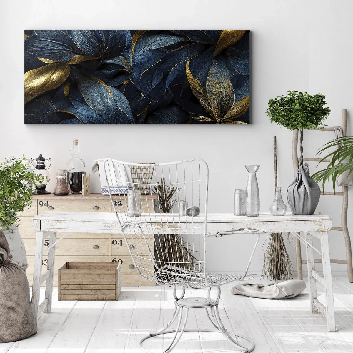 Schilderen op canvas - Met goud gevoerd - 160x50 cm
