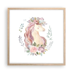 Een poster in een licht eiken lijst - Een uitnodiging in de wereld van sprookjes - 50x50 cm