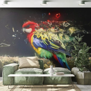 Fotobehang Standard Eco - Boodschapper van uitstraling - Abstractie, Papegaai, Vogel - 350x256 cm