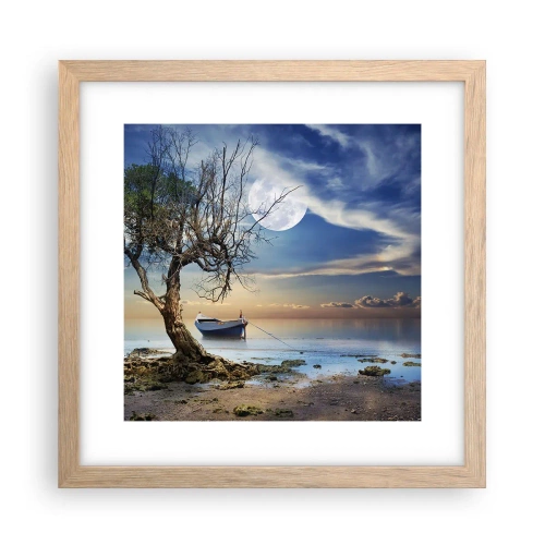 Een poster in een licht eiken lijst - Is dit het einde of het begin? - 30x30 cm