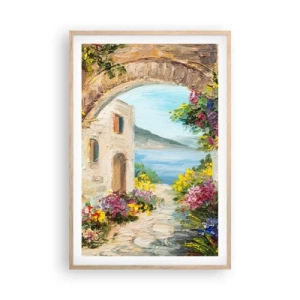 Een poster in een licht eiken lijst - De charme van een kustprovincie - 61x91 cm