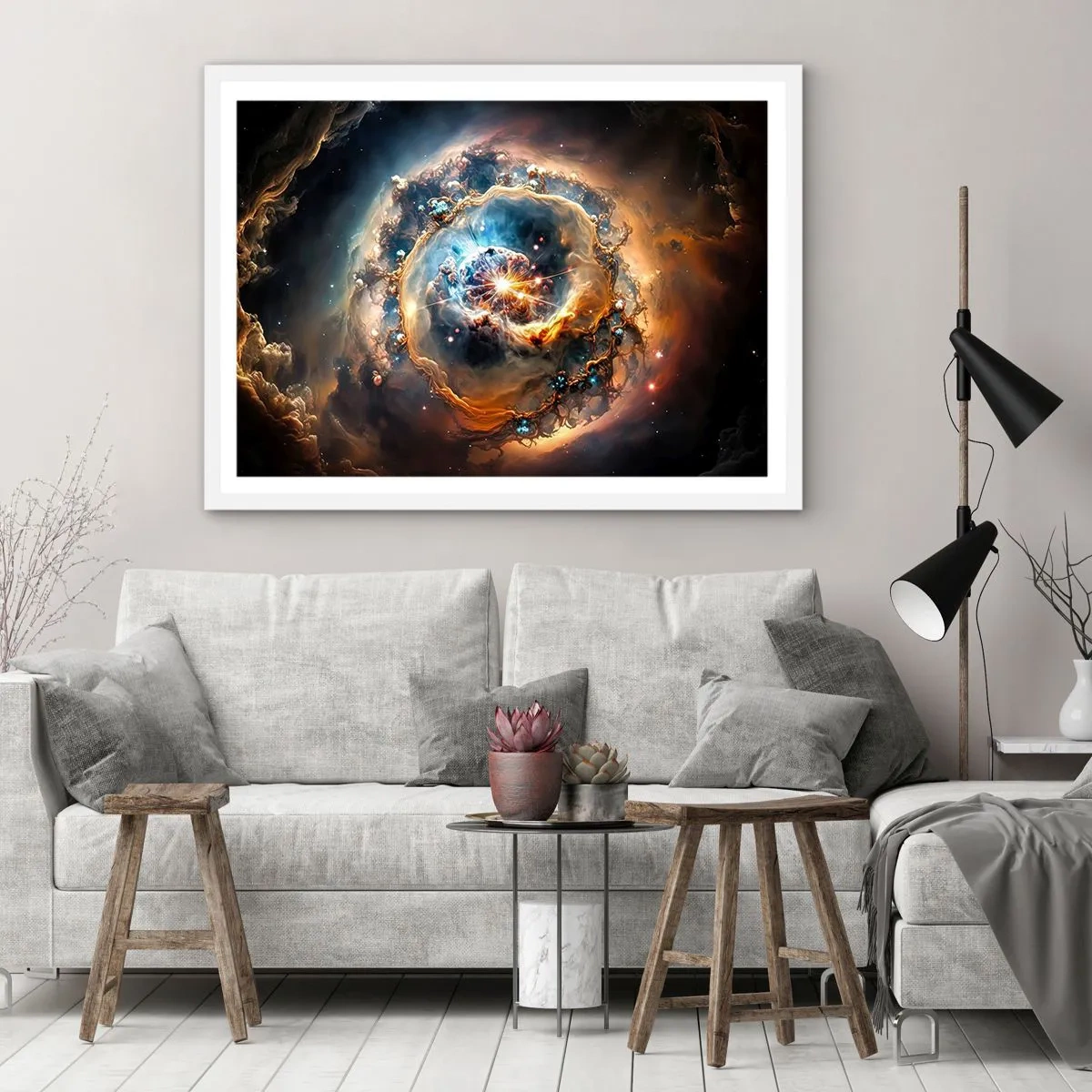 Poster in een witte lijst - Begin - 100x70 cm