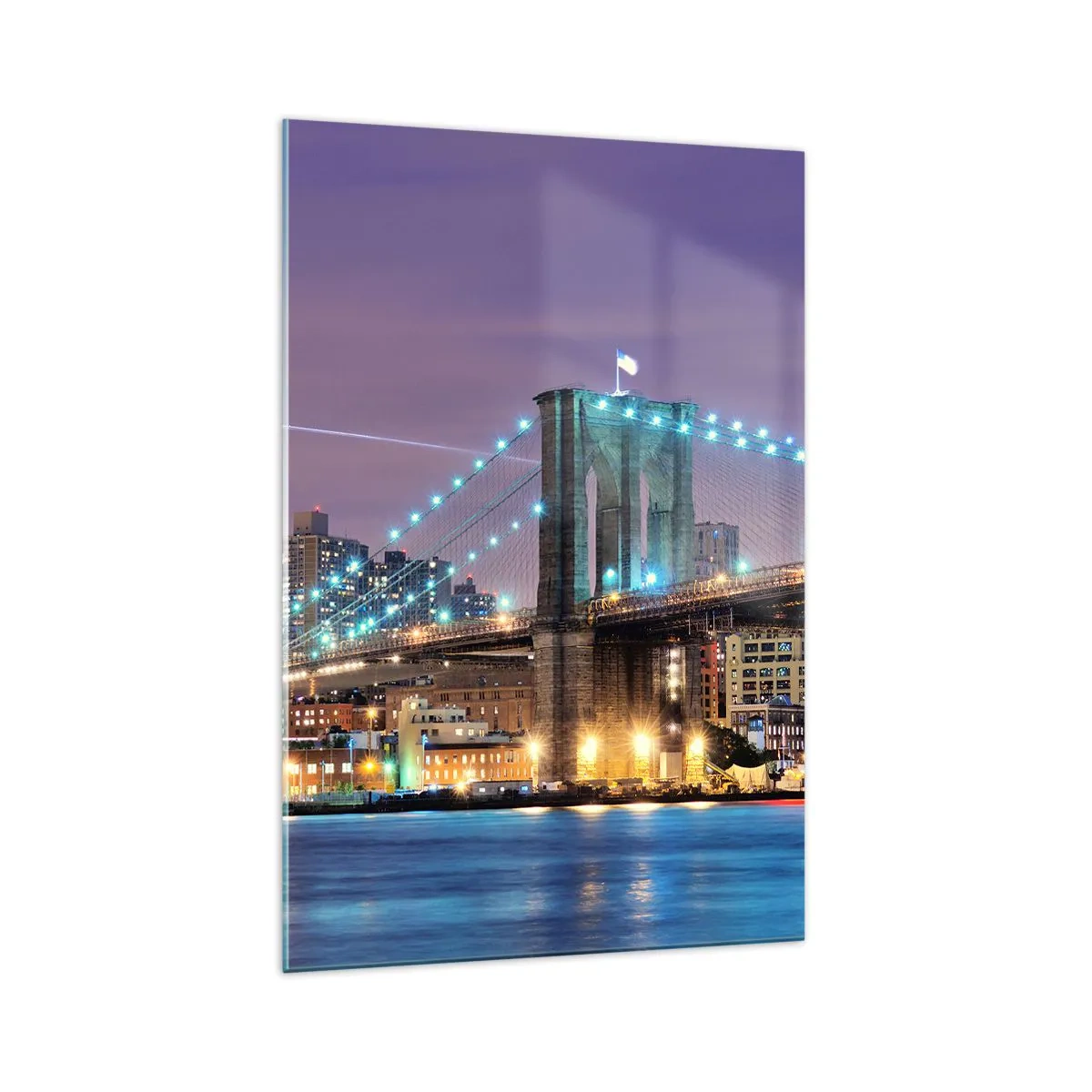 Schilderen op glas - Al vele jaren de Brooklyn Bridge - 70x100 cm
