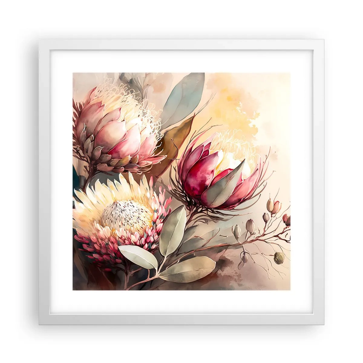 Poster in een witte lijst - In profiel en en face - 40x40 cm