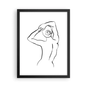 Poster in een zwarte lijst - Naakt in de ochtend - 30x40 cm