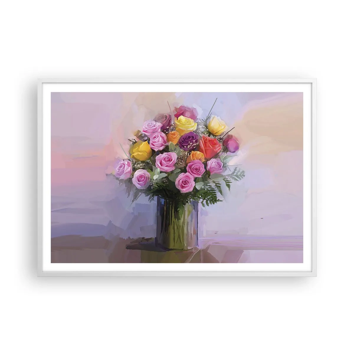 Poster in een witte lijst - Ingehouden schoonheid - 100x70 cm