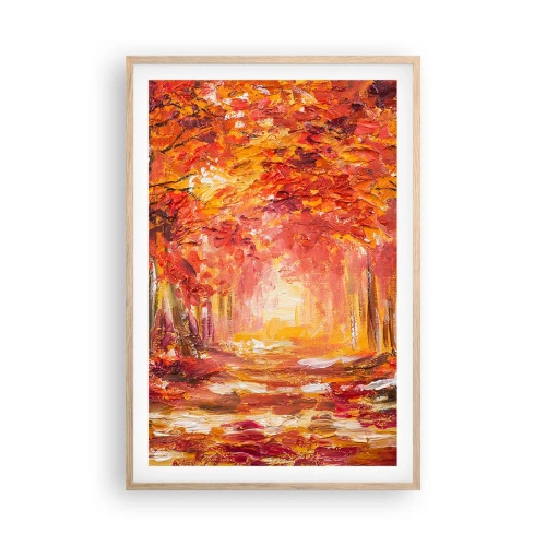 Een poster in een licht eiken lijst - Koperen bos - 61x91 cm