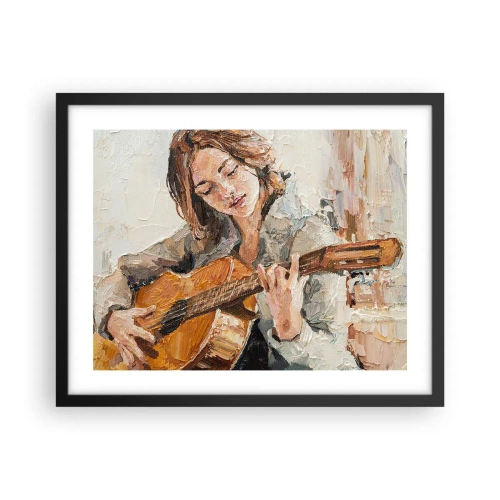 Poster in een zwarte lijst - Concerto voor gitaar en een meisjeshart - 50x40 cm