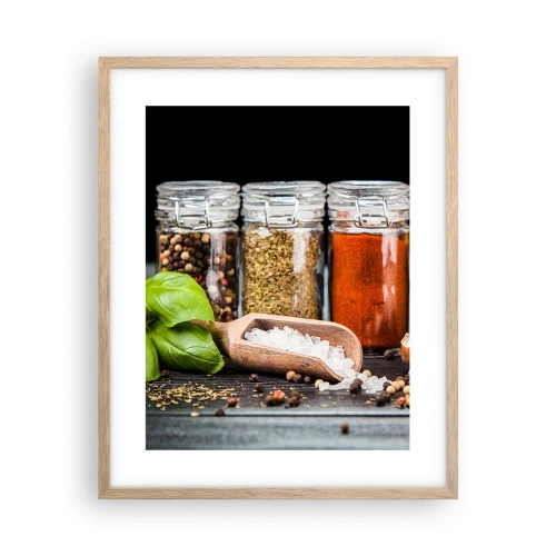 Een poster in een licht eiken lijst - Zodat het leven smaak heeft - 40x50 cm