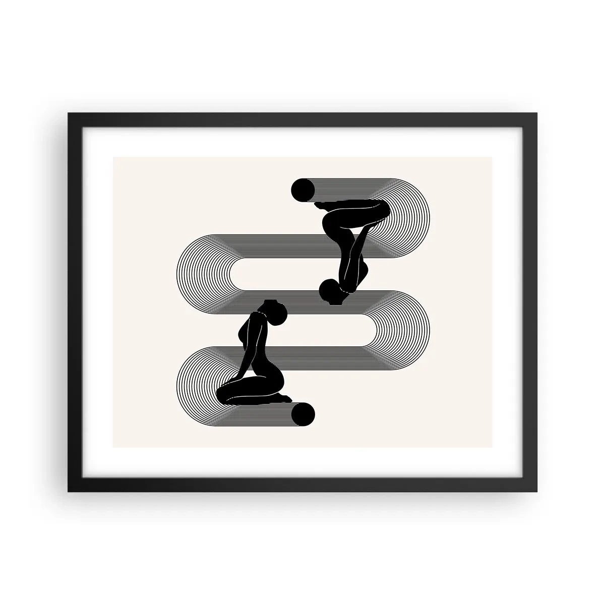 Poster in een zwarte lijst - Sensuele symmetrie - 50x40 cm