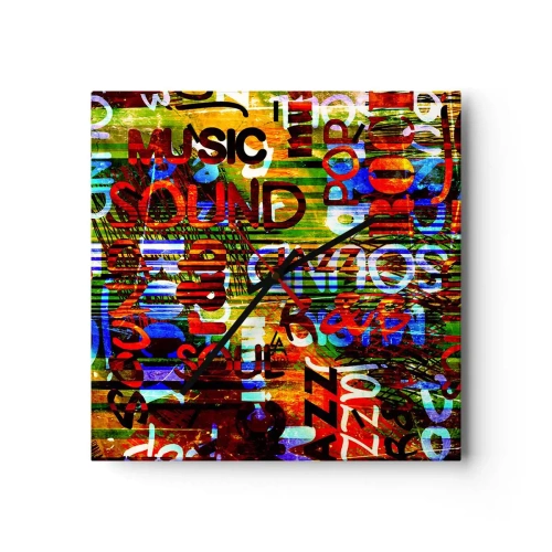 Wandklok - Klok - Alle kleuren van het geluid - 30x30 cm