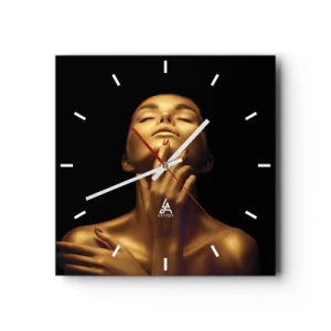 Wandklok - Klok - Als gouden zijde - 30x30 cm