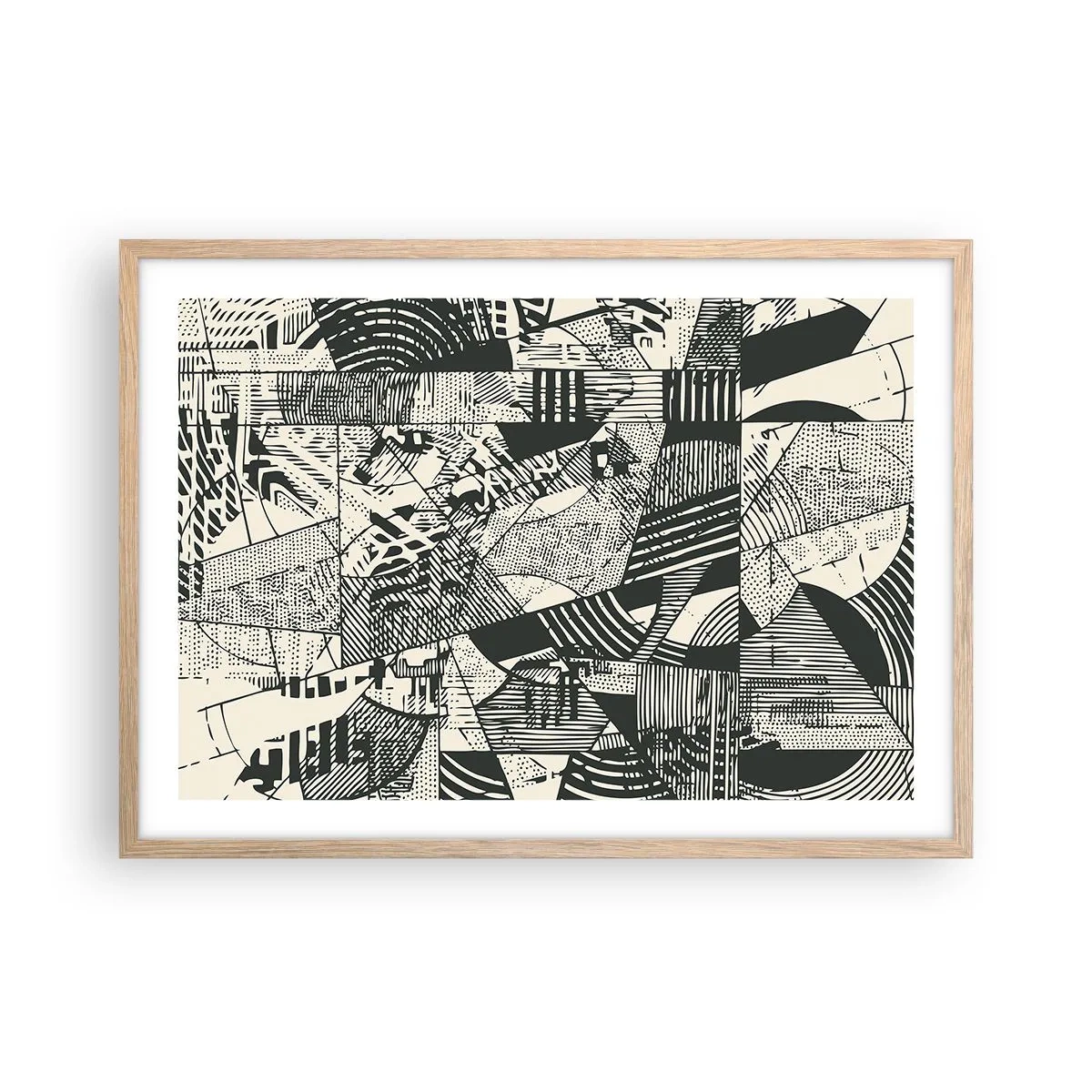 Een poster in een licht eiken lijst - De dynamiek van nu - 70x50 cm