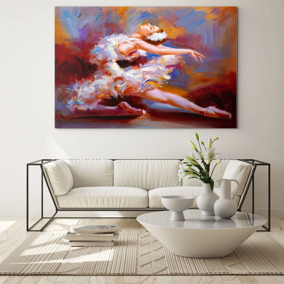 Schilderen op glas - Zwaan gratie - 120x80 cm
