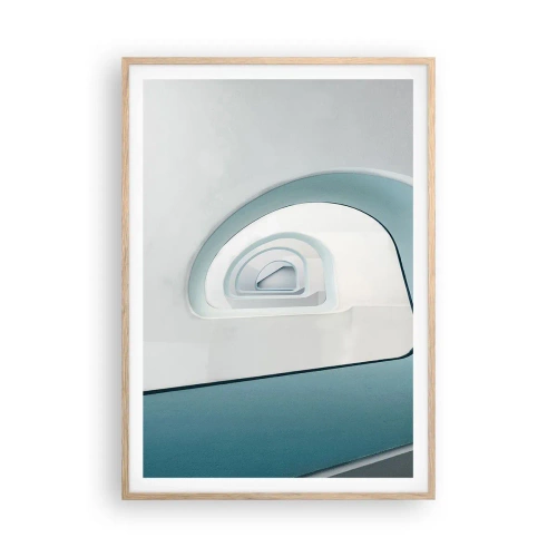 Een poster in een licht eiken lijst - Naar de bodem van de blauwe - 70x100 cm