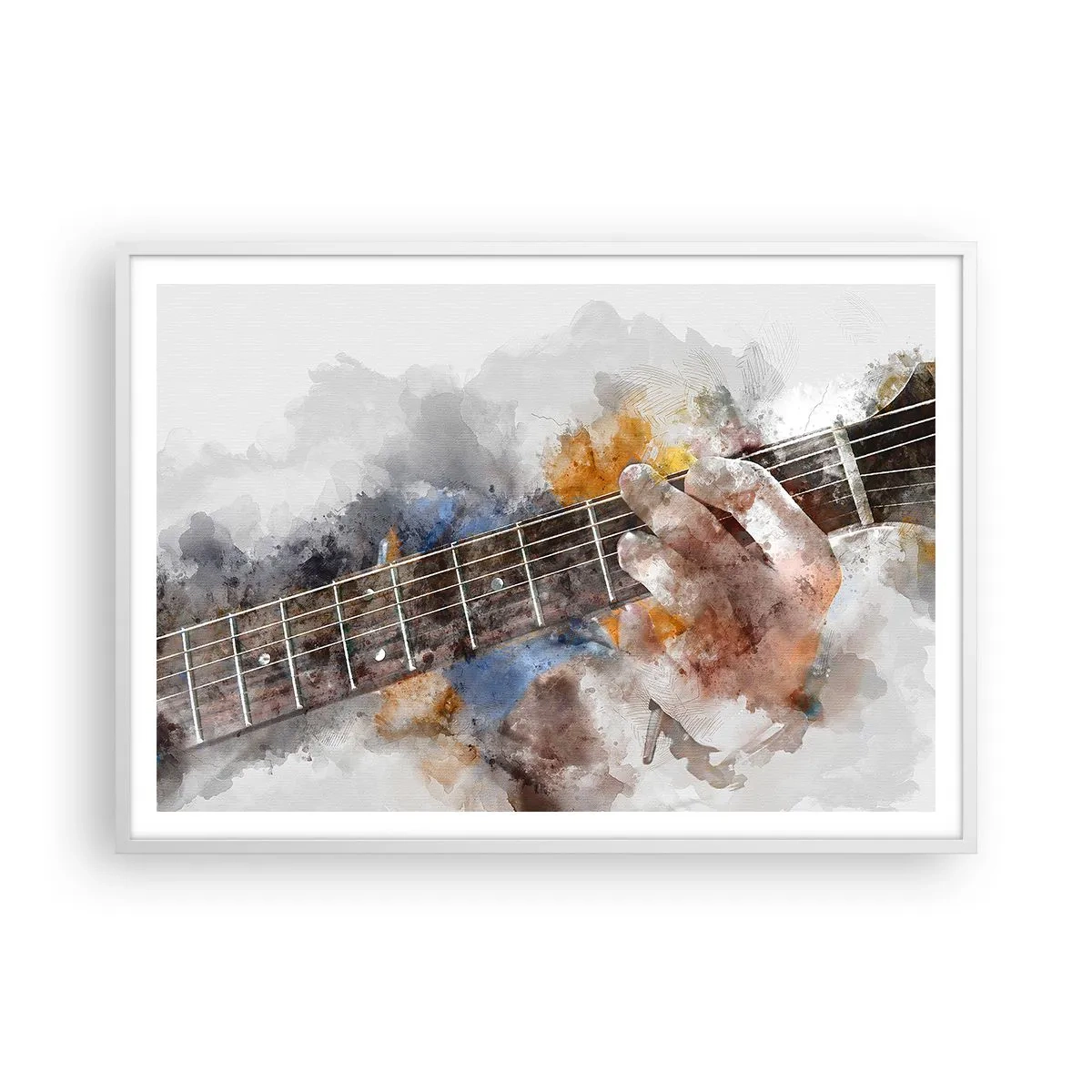 Poster in een witte lijst - Poëzie tussen de snaren - 100x70 cm