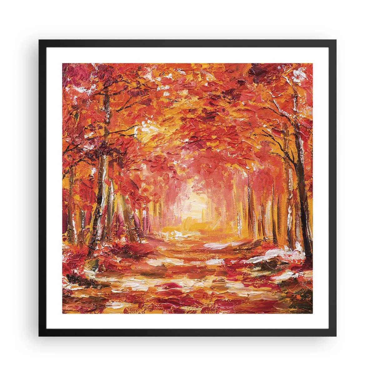 Poster in een zwarte lijst - Koperen bos - 60x60 cm