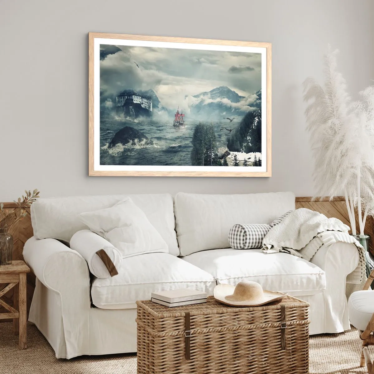 Een poster in een licht eiken lijst - In magische wateren - 50x40 cm