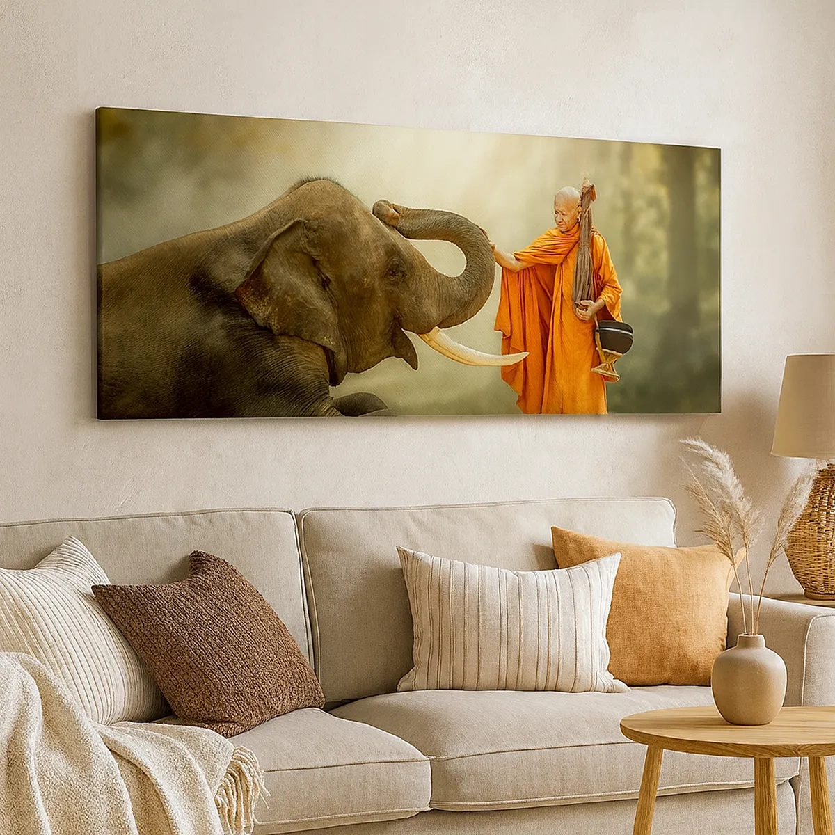 Schilderen op canvas - Ontmoeting tijdens een reis - 30x30 cm