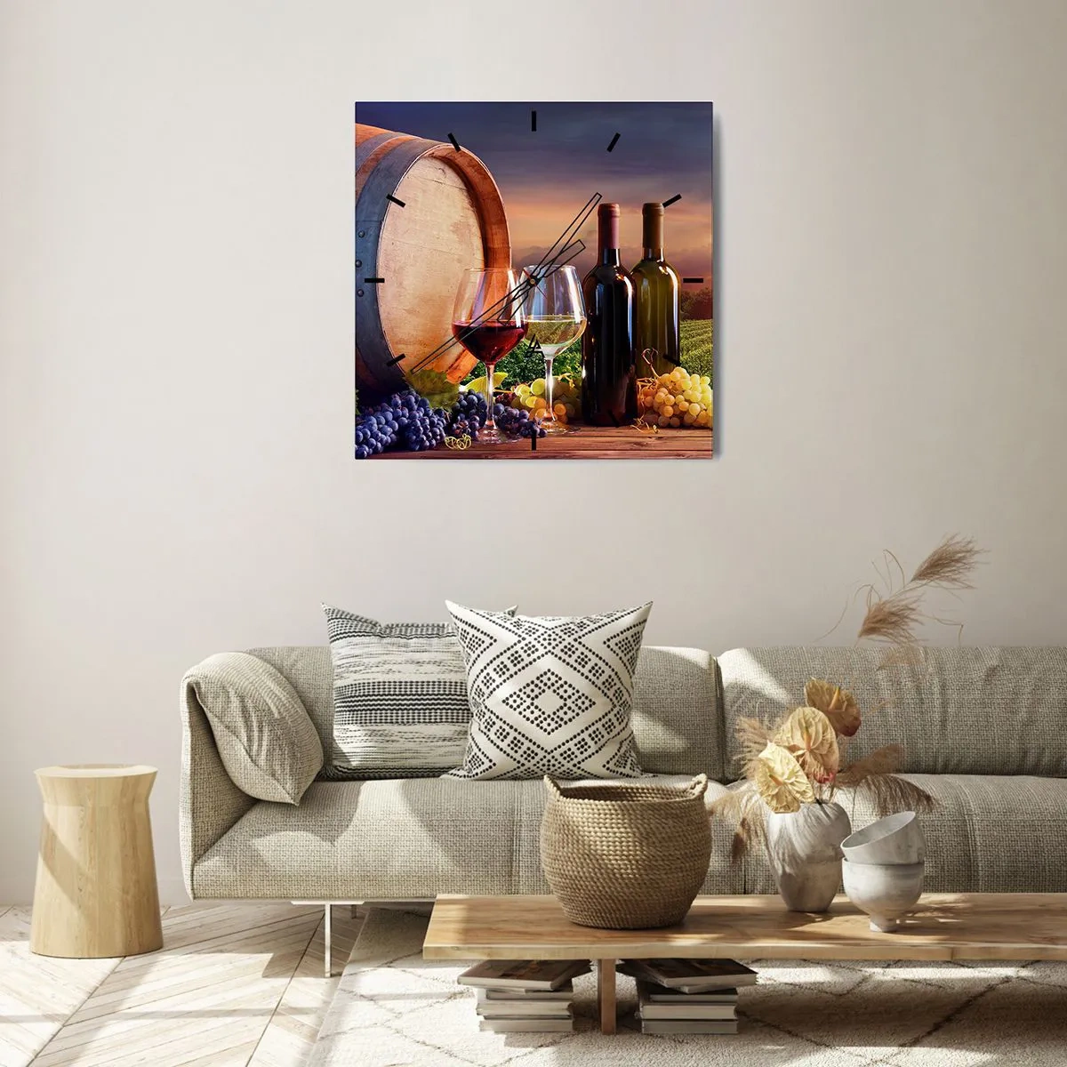 Wandklok - Klok - Het leven smaakt hier - 40x40 cm