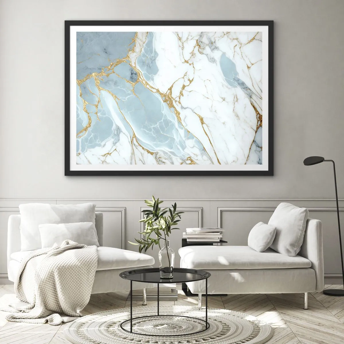 Poster in een zwarte lijst - Rijkdom van steen - 70x50 cm