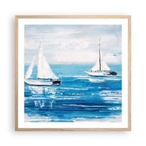 Een poster in een licht eiken lijst - Met een vriend aan mijn zijde - 60x60 cm