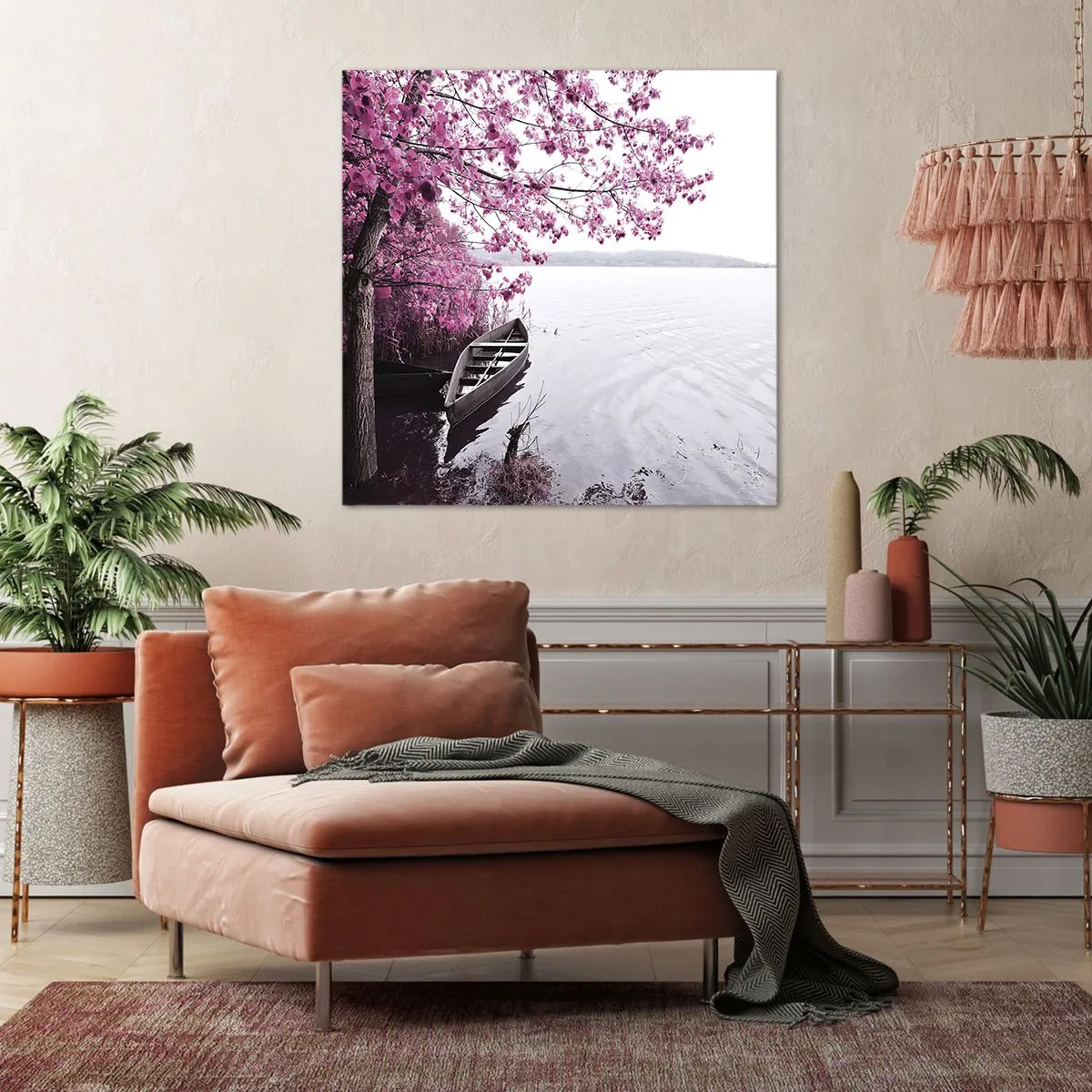 Schilderen op canvas - In roze stilte - 30x30 cm