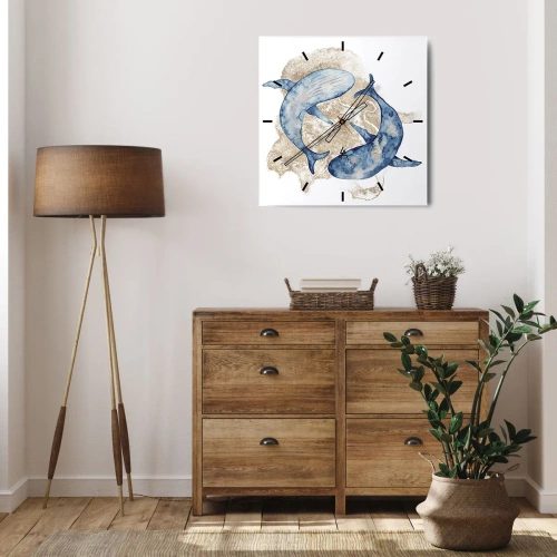 Wandklok - Klok - Vriendschap of liefde? - 30x30 cm