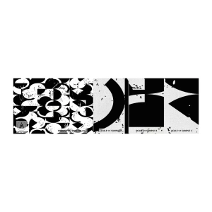 Fotobehang Monster Premium Canvas - Wit is wit en zwart is zwart - Abstractie, Deel, Grafisch - 100x30 cm