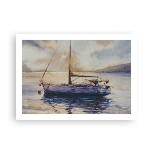 Poster - Avond aan de baai - 70x50 cm