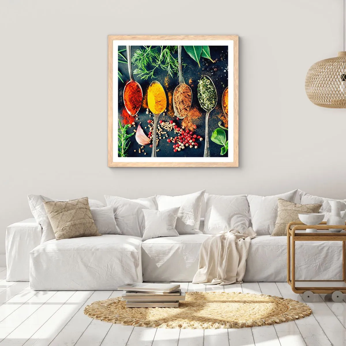 Een poster in een licht eiken lijst - Culinaire magie - 30x30 cm