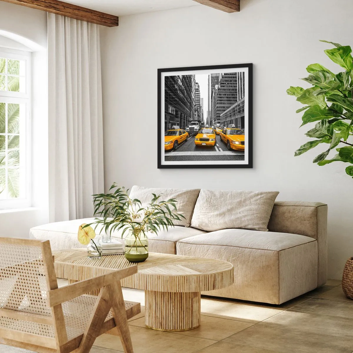 Poster in een zwarte lijst - Wij geven de stad de kleuren - 30x30 cm