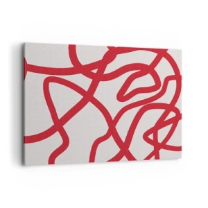 Schilderen op canvas - Rood op wit - 100x70 cm