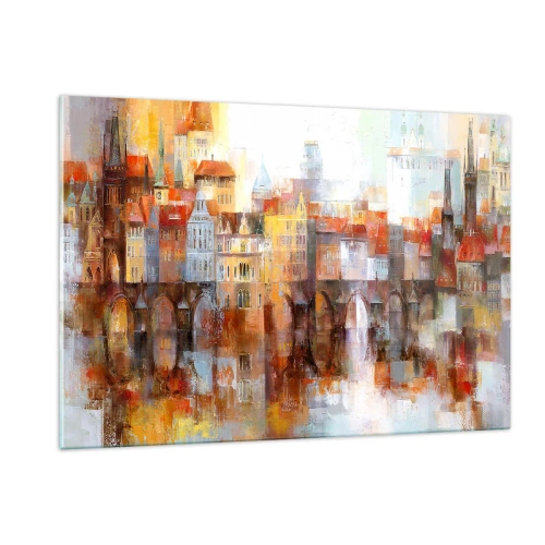Schilderen op glas - Ook onder de brug is het mooi - 120x80 cm
