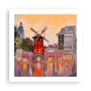 Poster - Parijse iconen – Moulin Rouge - 50x50 cm