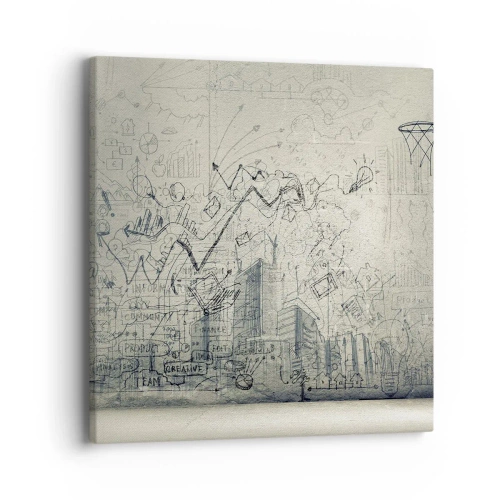 Schilderen op canvas - Mijn geweldige stadsleven - 40x40 cm