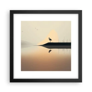 Poster in een zwarte lijst - Heer op het meer - 30x30 cm