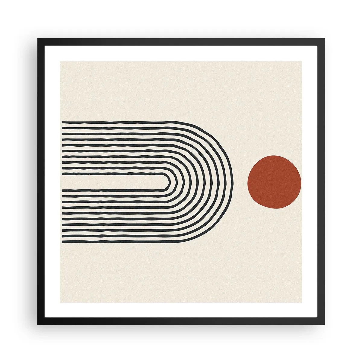 Poster in een zwarte lijst - Magnetisme van vormen en kleuren - 60x60 cm