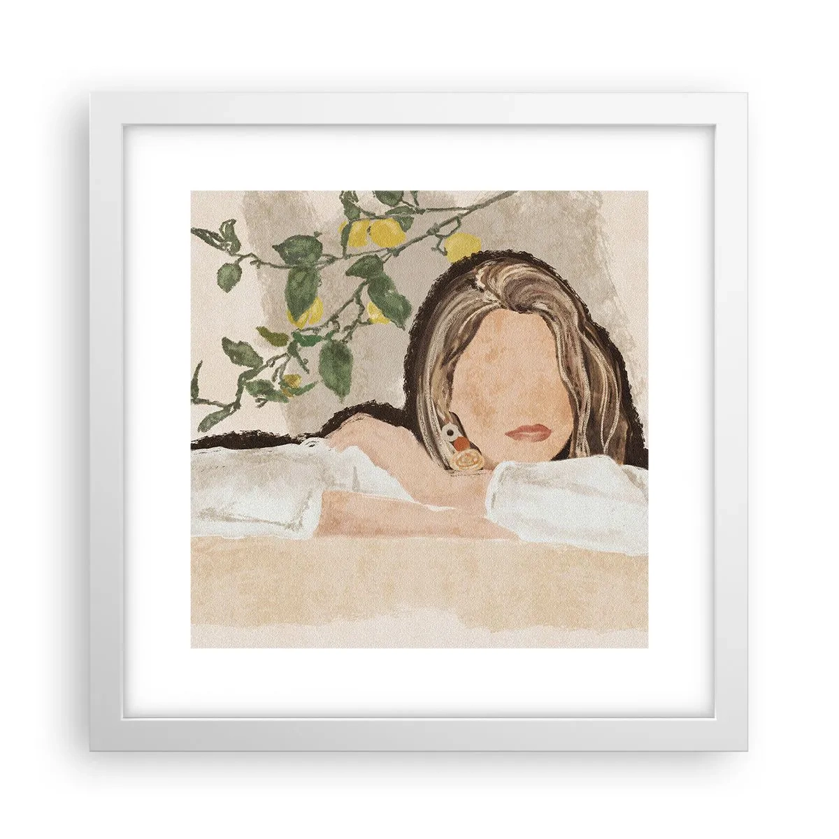 Poster in een witte lijst - Zuidelijke schoonheid - 30x30 cm