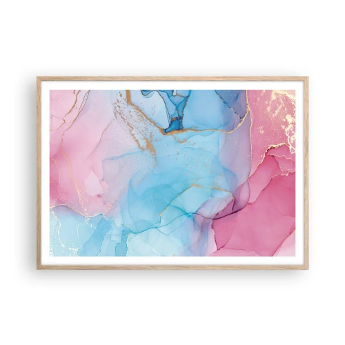 Een poster in een licht eiken lijst - Ontmoeting en interpenetratie - 100x70 cm