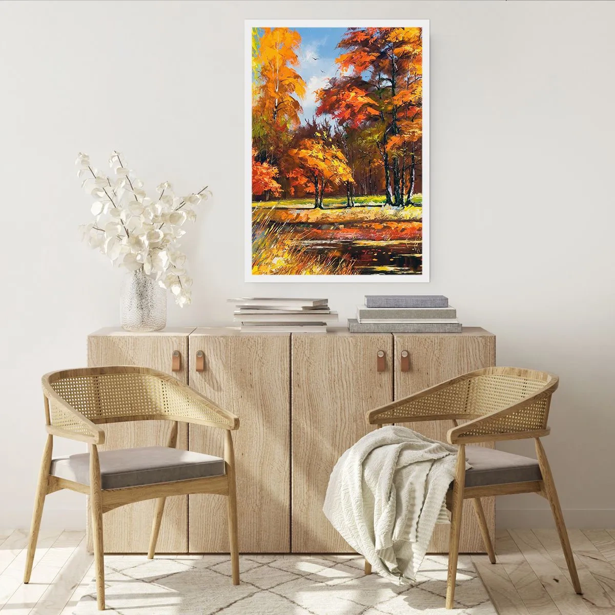 Poster - Landschap in goud en brons - 30x40 cm