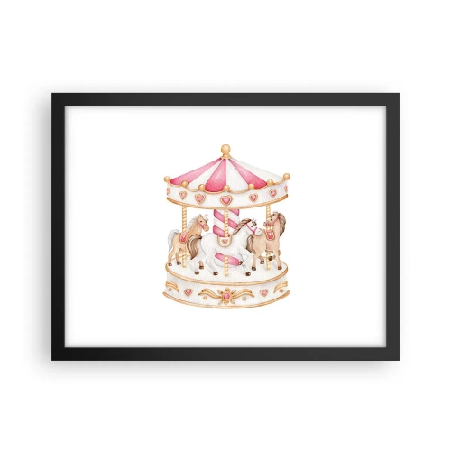 Poster in een zwarte lijst - De zoete kinderwereld - 40x30 cm