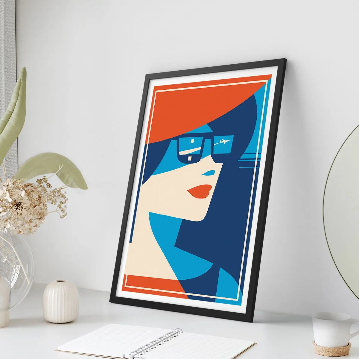 Poster in een zwarte lijst - Vakantie trip - 40x50 cm