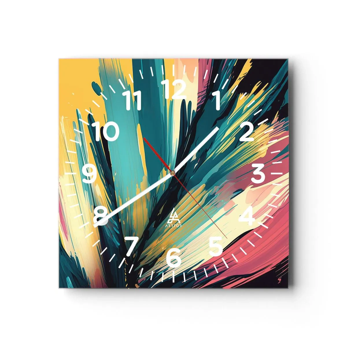 Wandklok - Klok - Compositie – een explosie van vreugde - 30x30 cm
