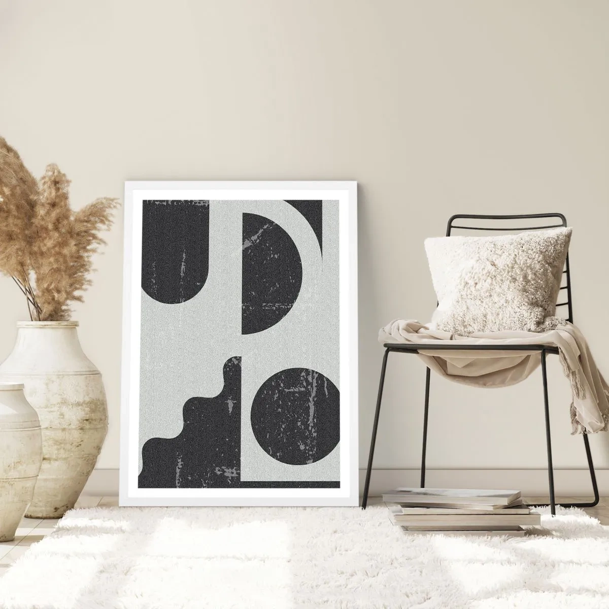 Poster in een witte lijst - Compositie boven en onder - 70x100 cm