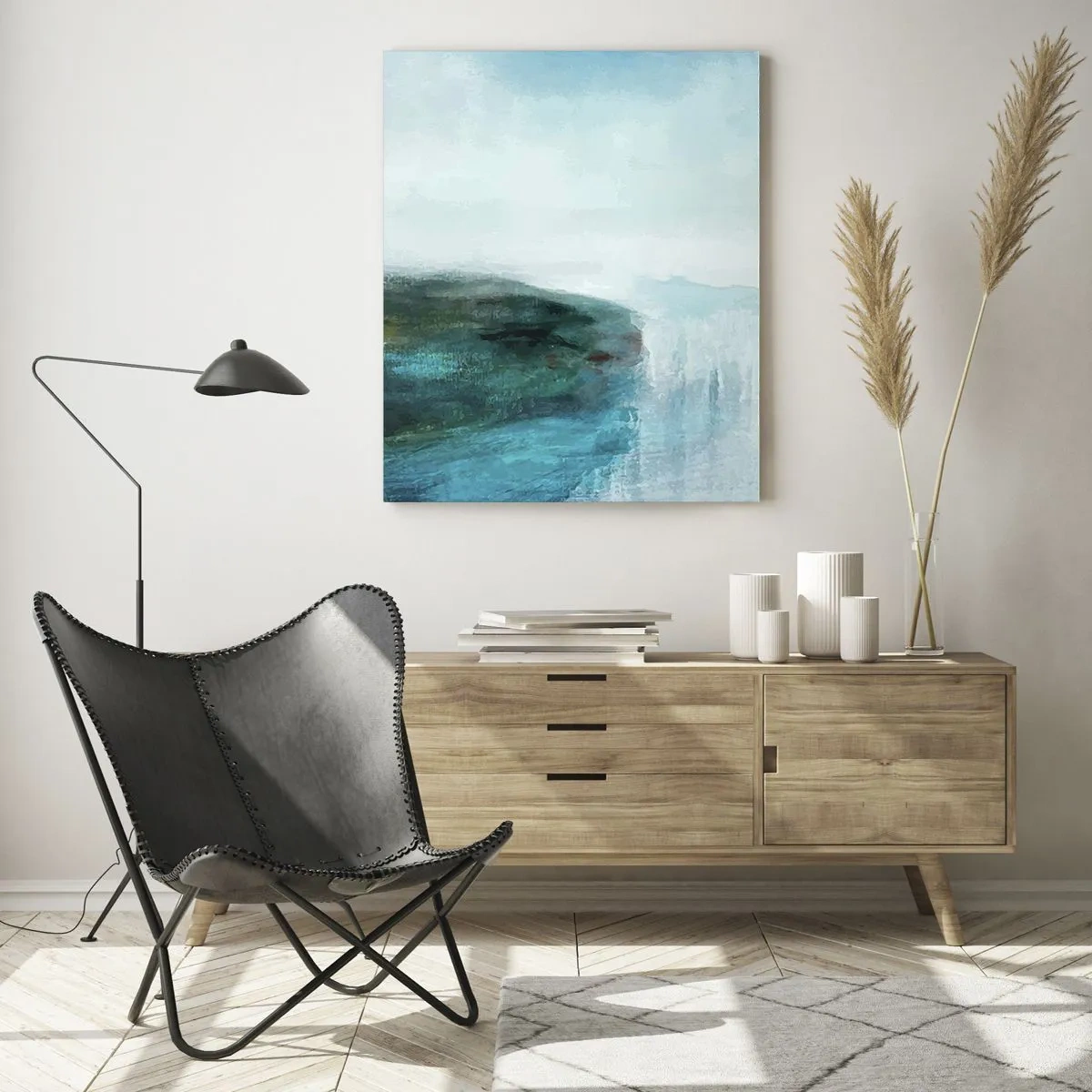 Schilderen op glas - Nautische abstractie - 80x120 cm